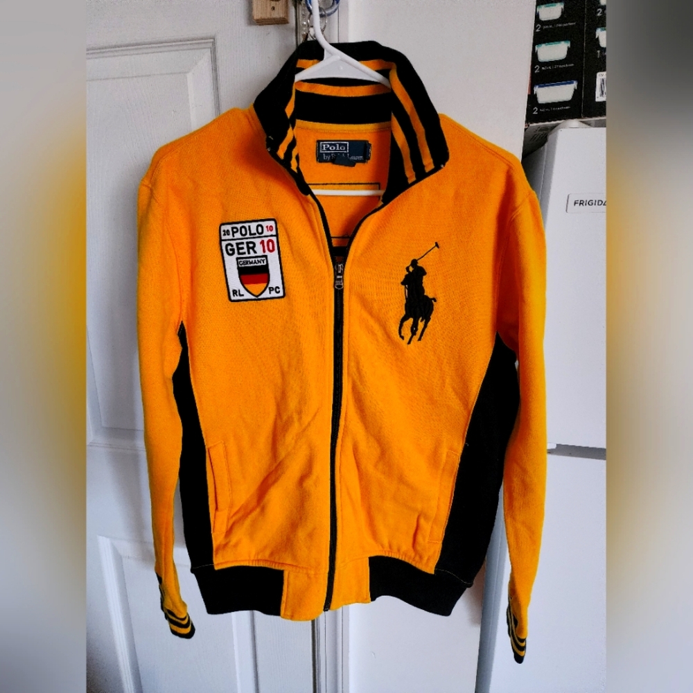 Ralph Lauren Yellow and Black Zip-Up Track Jacket